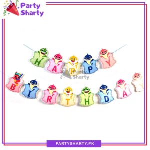 13pcs Baby Shark Theme Happy Birthday Multi Card Banner For Birthday Decoration and Celebrations