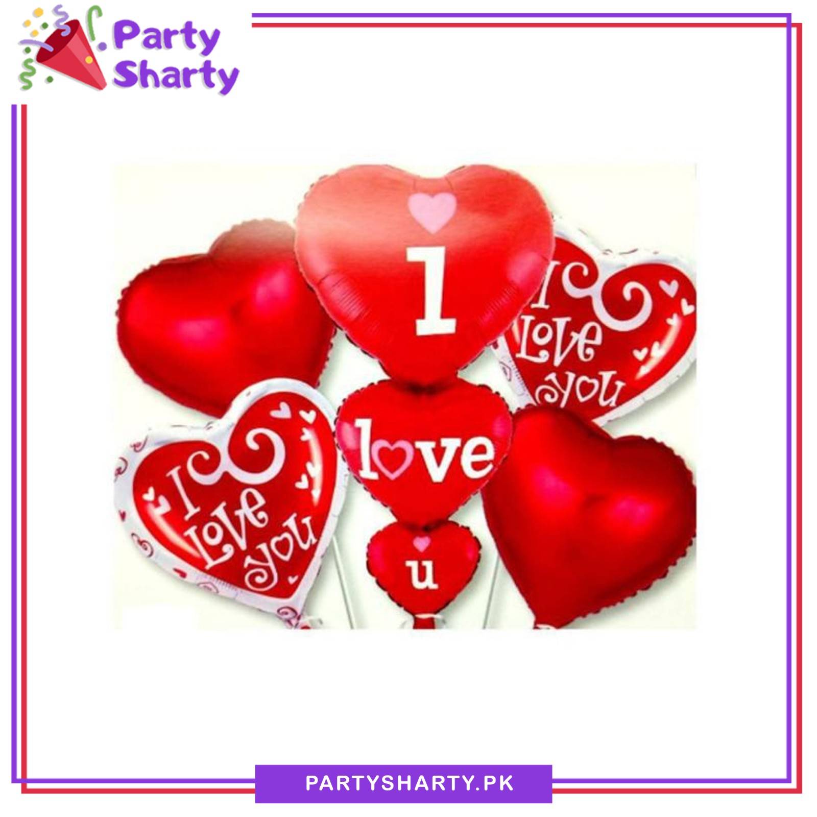 5pcs/set I Love You Foil Balloons For Party Decoration and Celebration - Image 2
