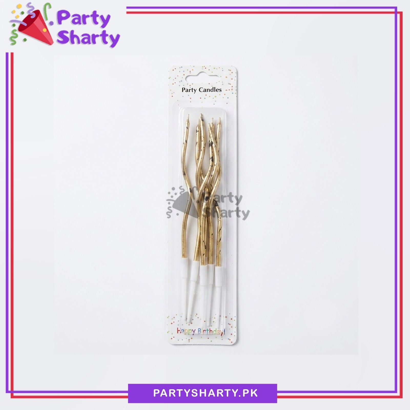 6pcs Black Point Splashing Ink Rose Gold Curly Candles For Cake Decorations - Image 2