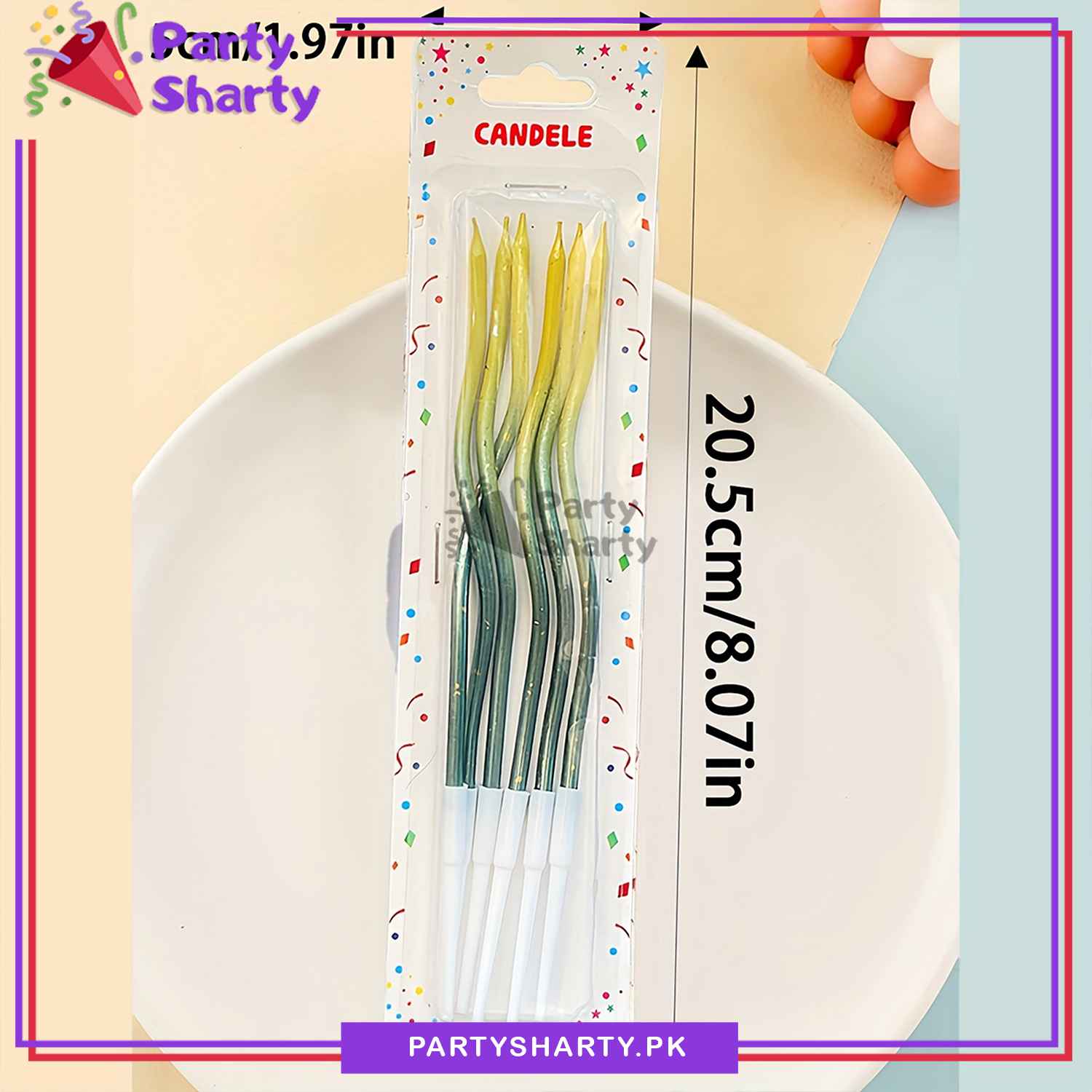 6pcs, Golden Point Splashing Ink Two-color Gradient Curved Birthday Cake Decoration Candles For Birthday, Wedding, Anniversary and Event Decoration - Image 10