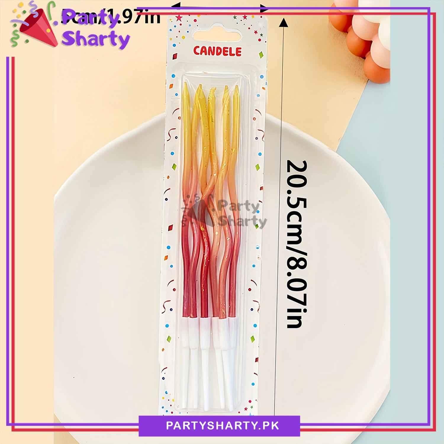 6pcs, Golden Point Splashing Ink Two-color Gradient Curved Birthday Cake Decoration Candles For Birthday, Wedding, Anniversary and Event Decoration - Image 11