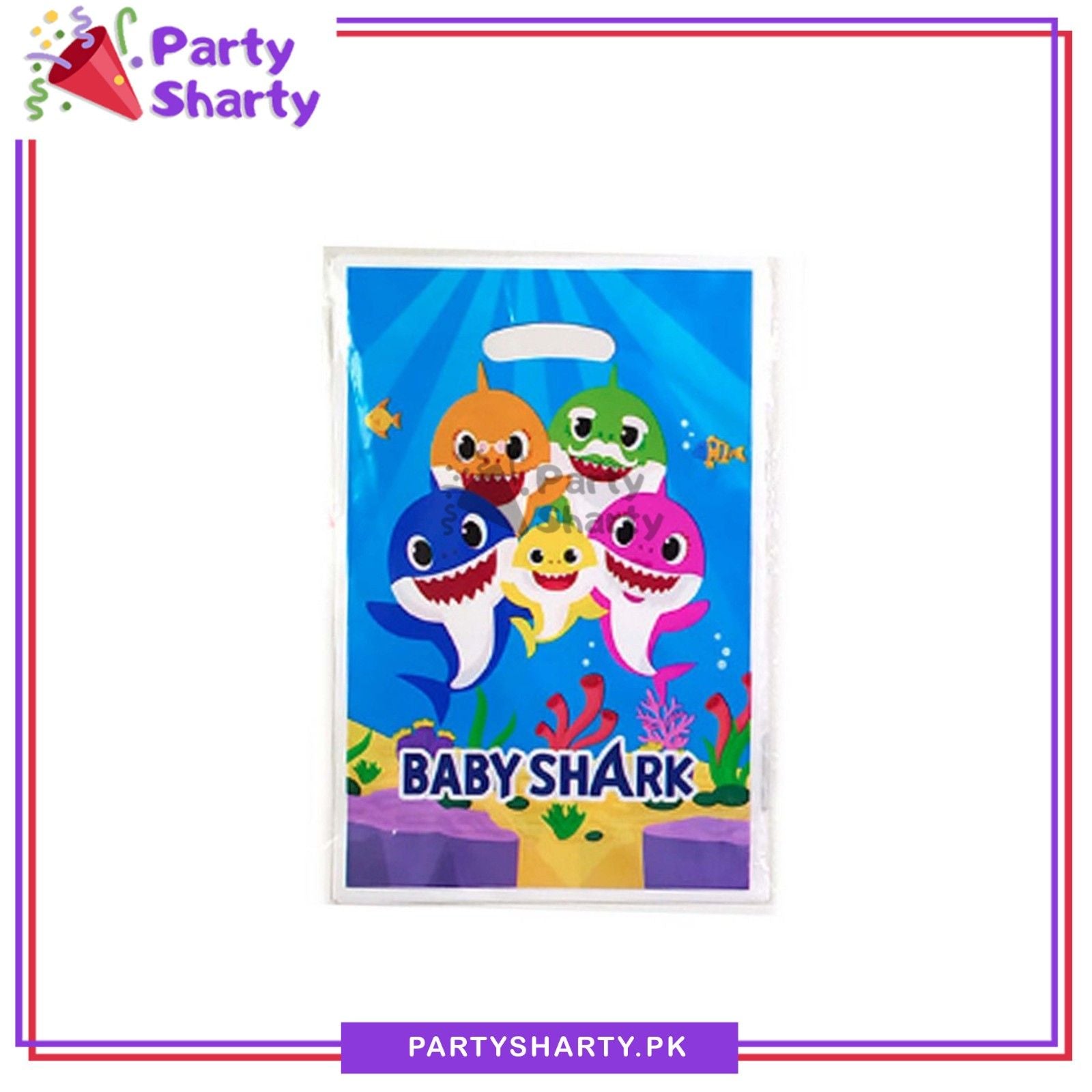Baby Shark Goody Bag Pack Of 10 Baby Shark Theme Favor Bags - Image 4