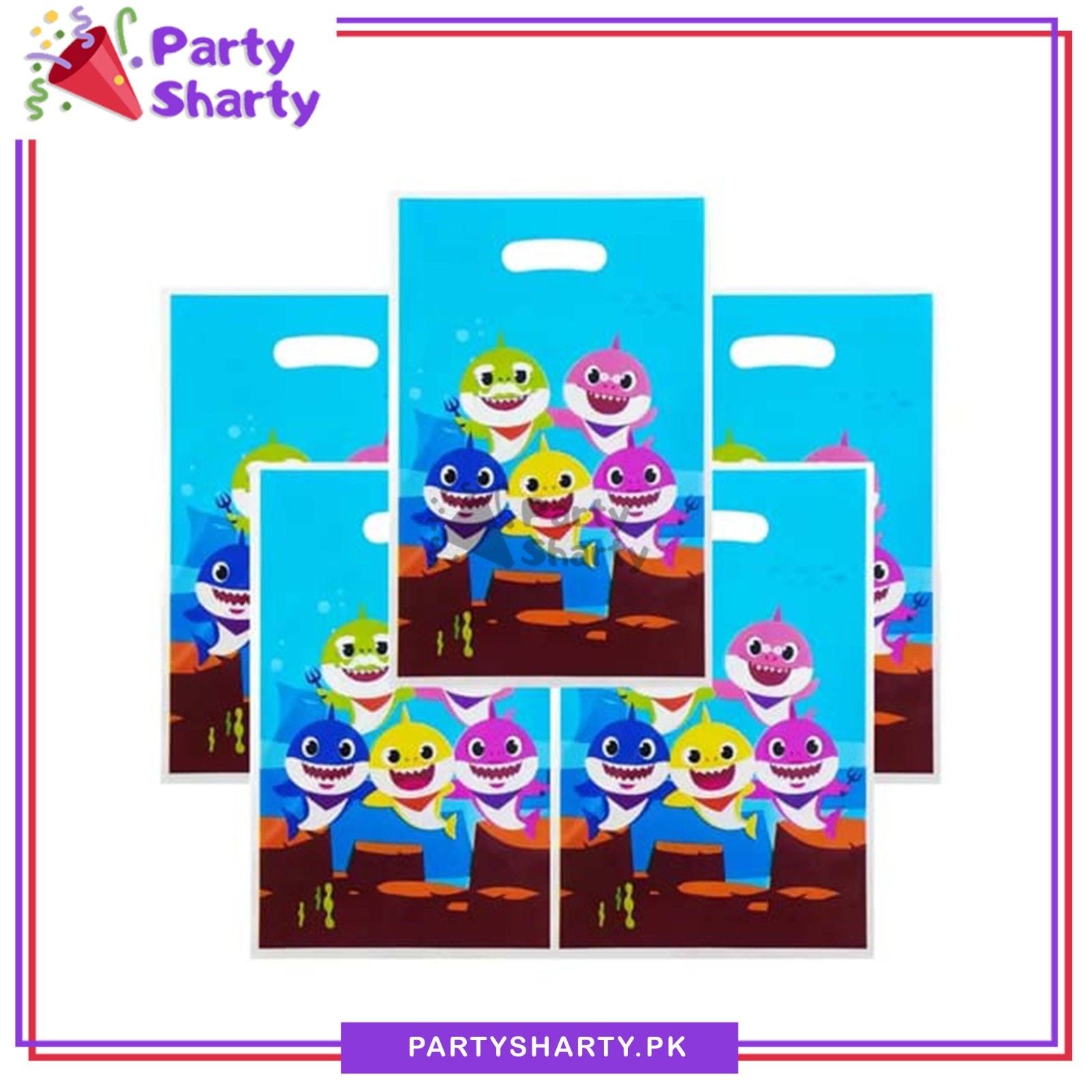 Baby Shark Goody Bag Pack Of 10 Baby Shark Theme Favor Bags