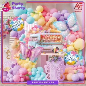 50pcs Butterfly Theme Balloon Garland Set For Theme Party Decoration & Celebration