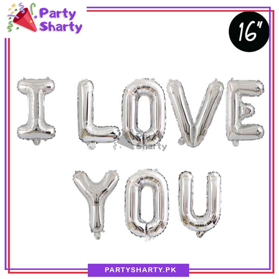 I Love You Letter Foil Banner for Anniversary, Engagement, Wedding Event Decoration - Image 2