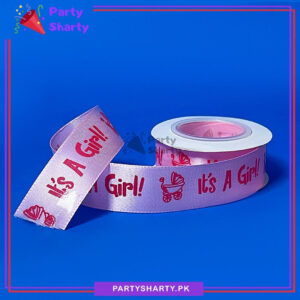 Pink Color It's a Girl Printed Baby Pink Ribbon For Welcome Baby Gift Decoration