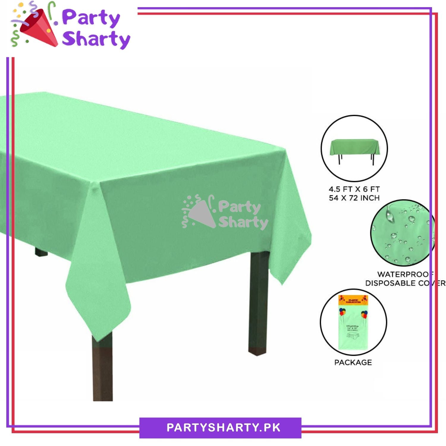 Plain Color Plastic Table Cover (137 x 183 cm) For Party Decoration and Celebration - Image 4