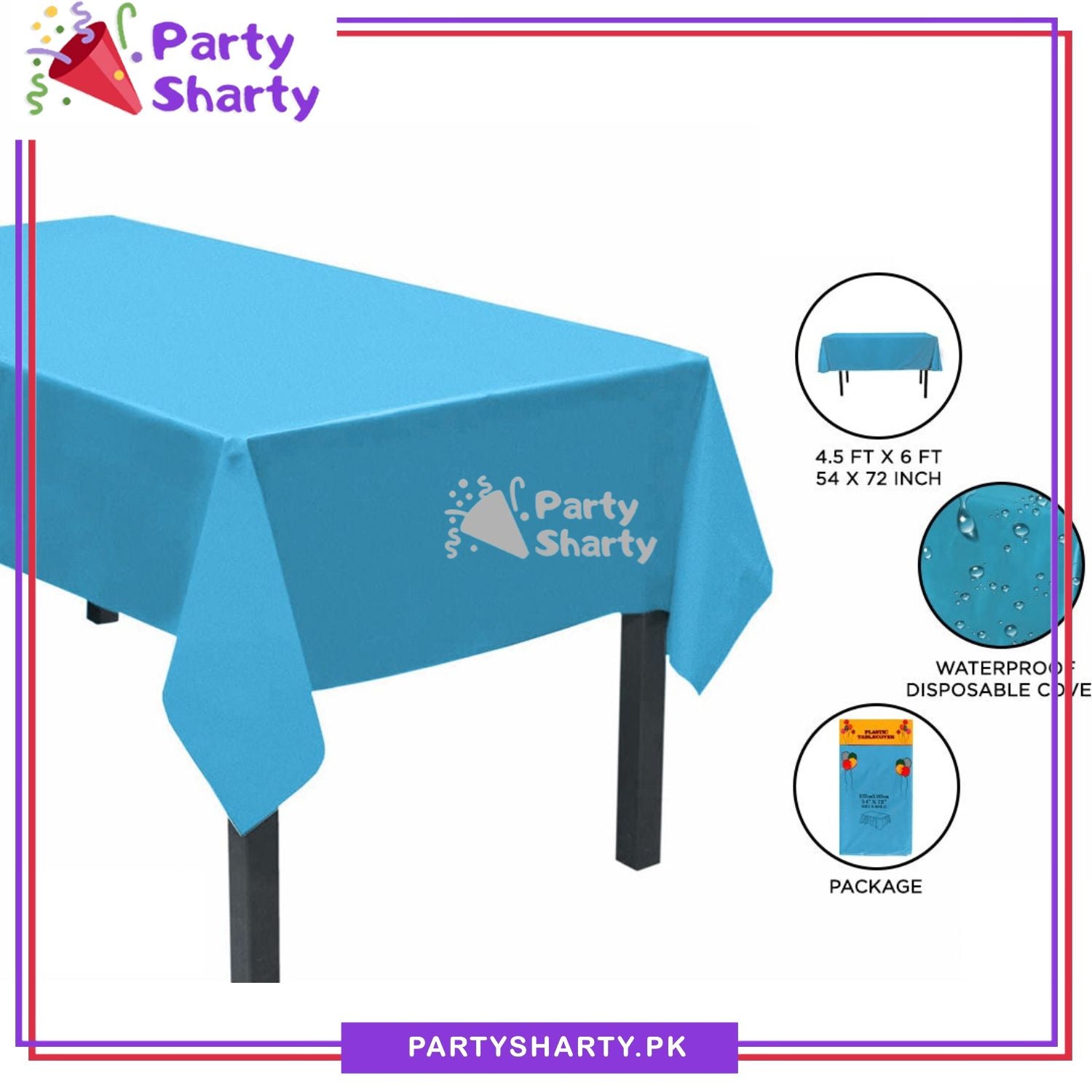 Plain Color Plastic Table Cover (137 x 183 cm) For Party Decoration and Celebration - Image 6