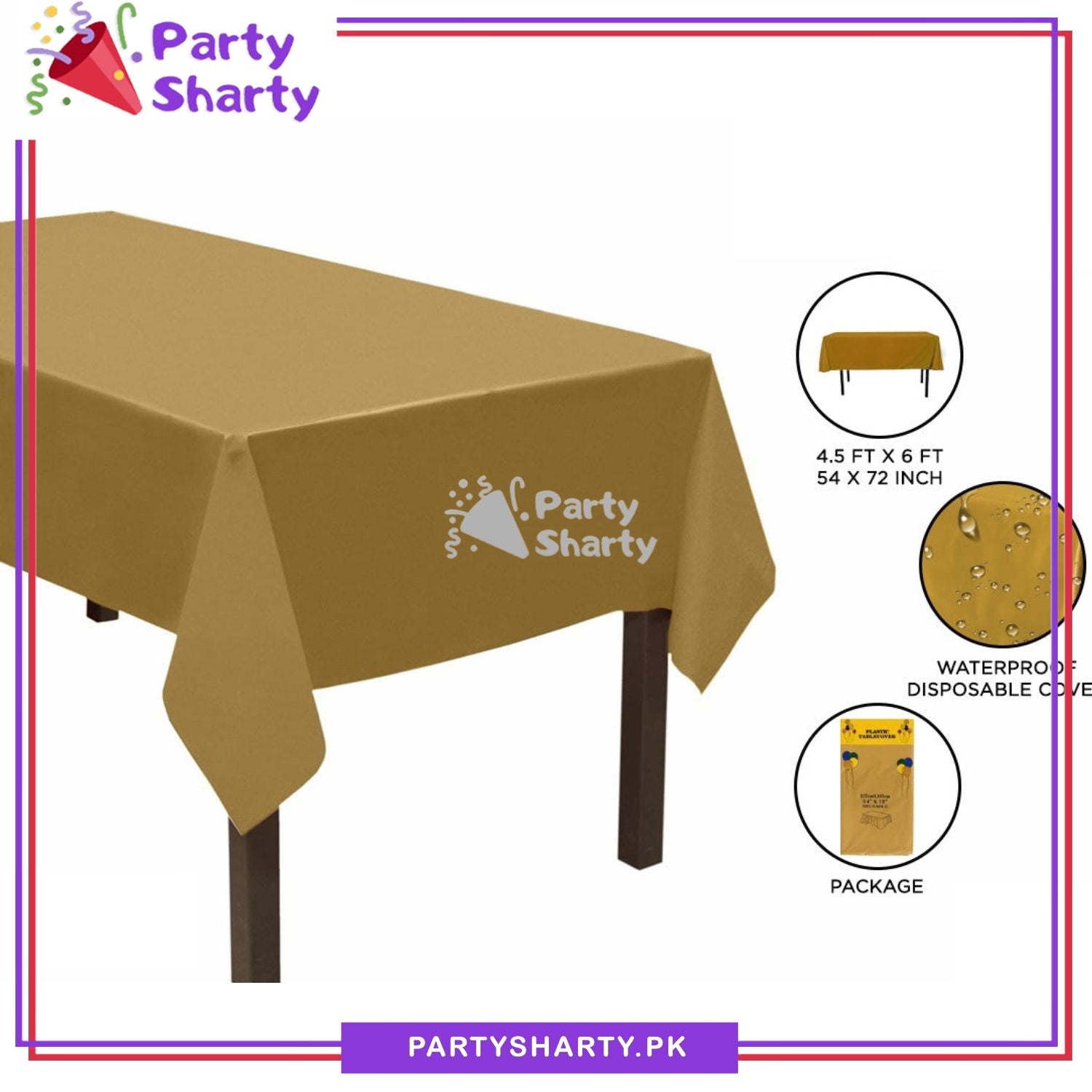 Plain Color Plastic Table Cover (137 x 183 cm) For Party Decoration and Celebration - Image 8