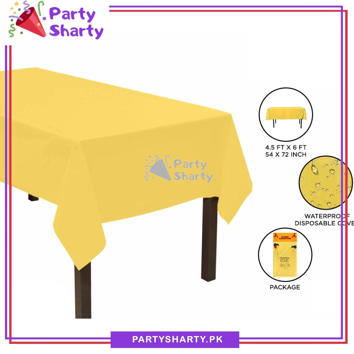 Plain Color Plastic Table Cover (137 x 183 cm) For Party Decoration and Celebration - Image 9
