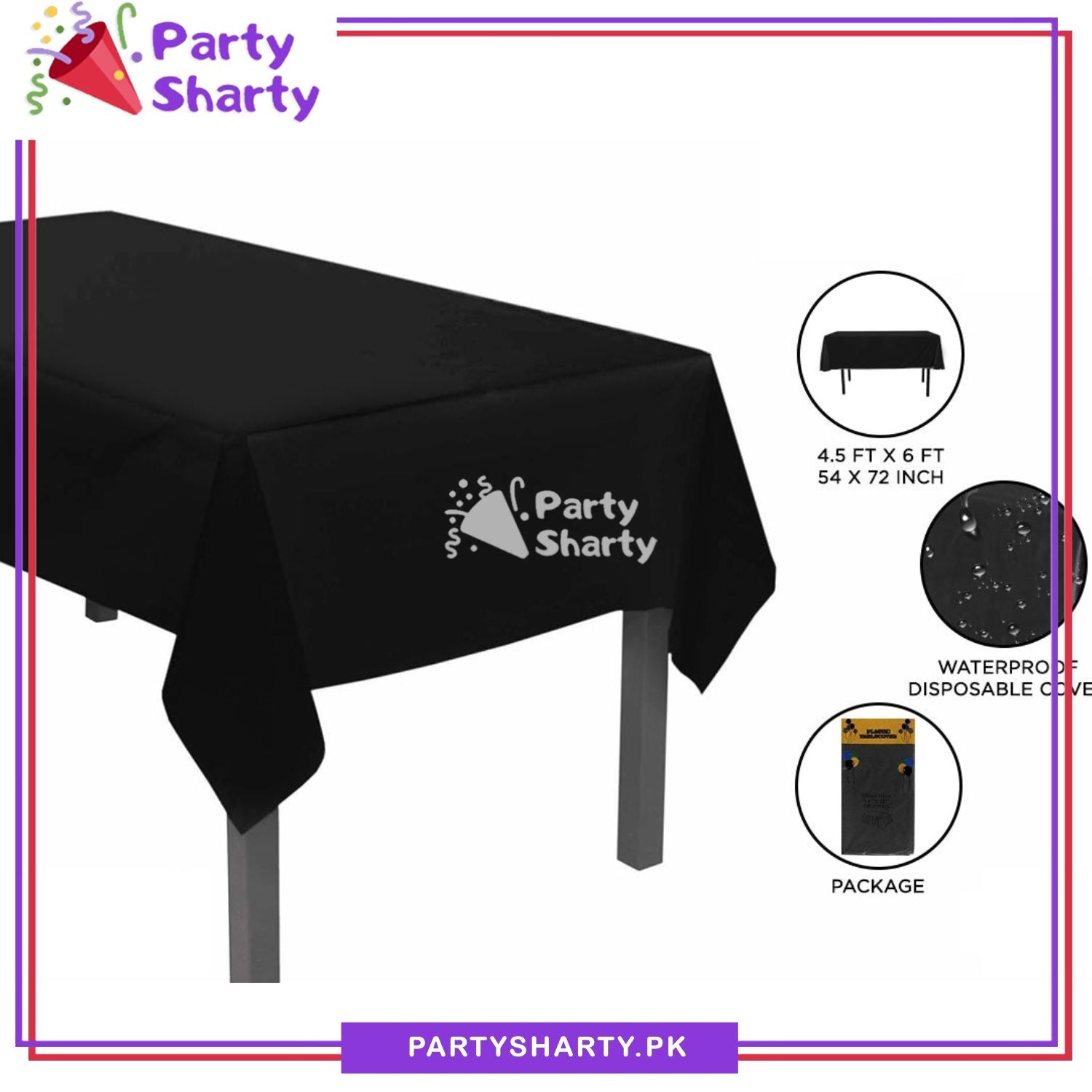 Plain Color Plastic Table Cover (137 x 183 cm) For Party Decoration and Celebration - Image 11