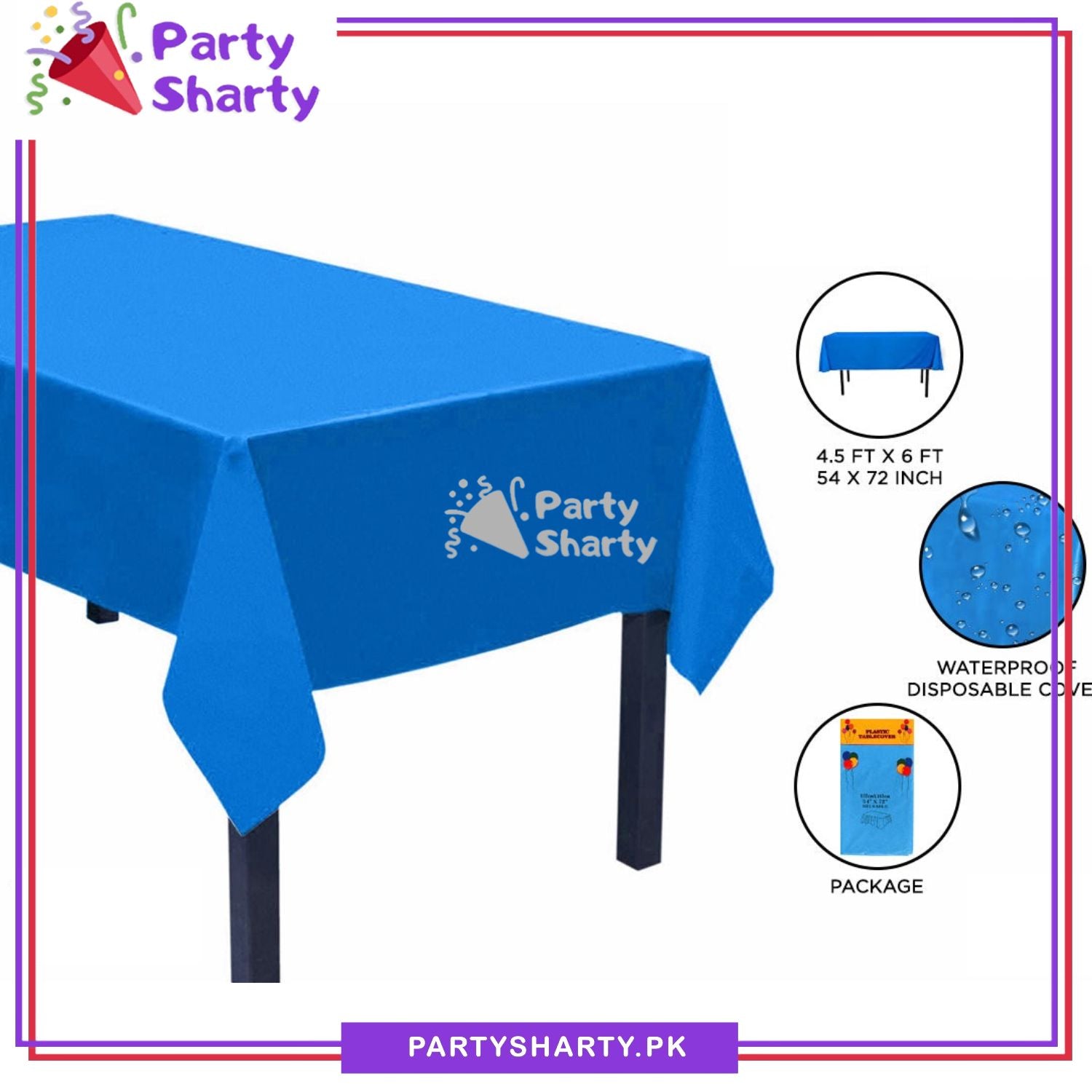 Plain Color Plastic Table Cover (137 x 183 cm) For Party Decoration and Celebration - Image 12
