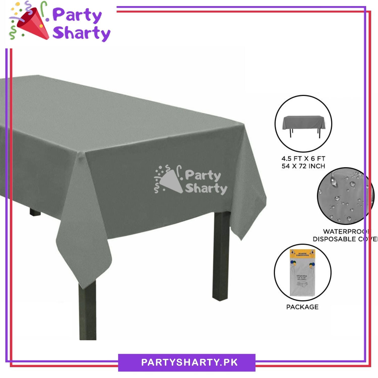 Plain Color Plastic Table Cover (137 x 183 cm) For Party Decoration and Celebration - Image 13