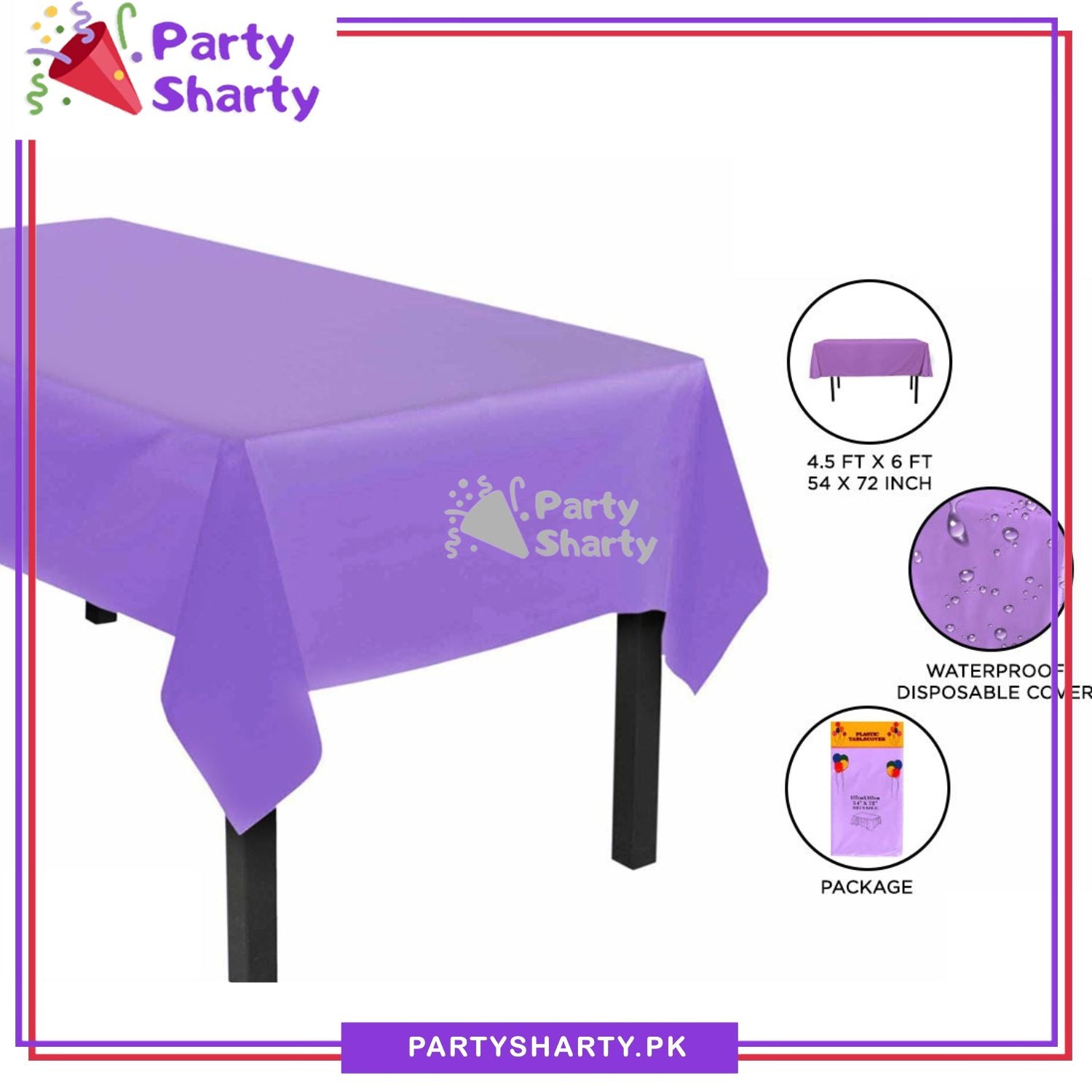 Plain Color Plastic Table Cover (137 x 183 cm) For Party Decoration and Celebration - Image 15