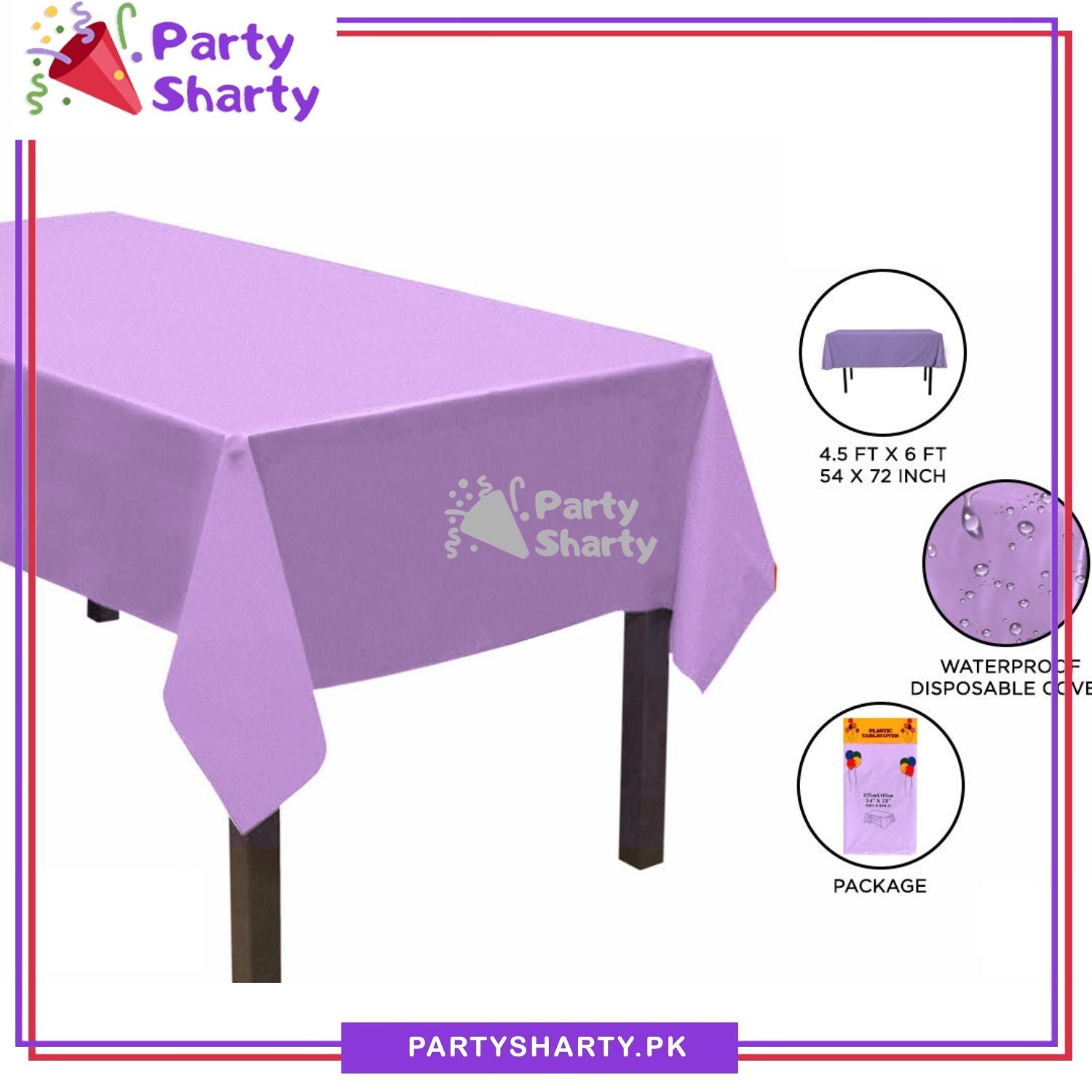 Plain Color Plastic Table Cover (137 x 183 cm) For Party Decoration and Celebration - Image 16