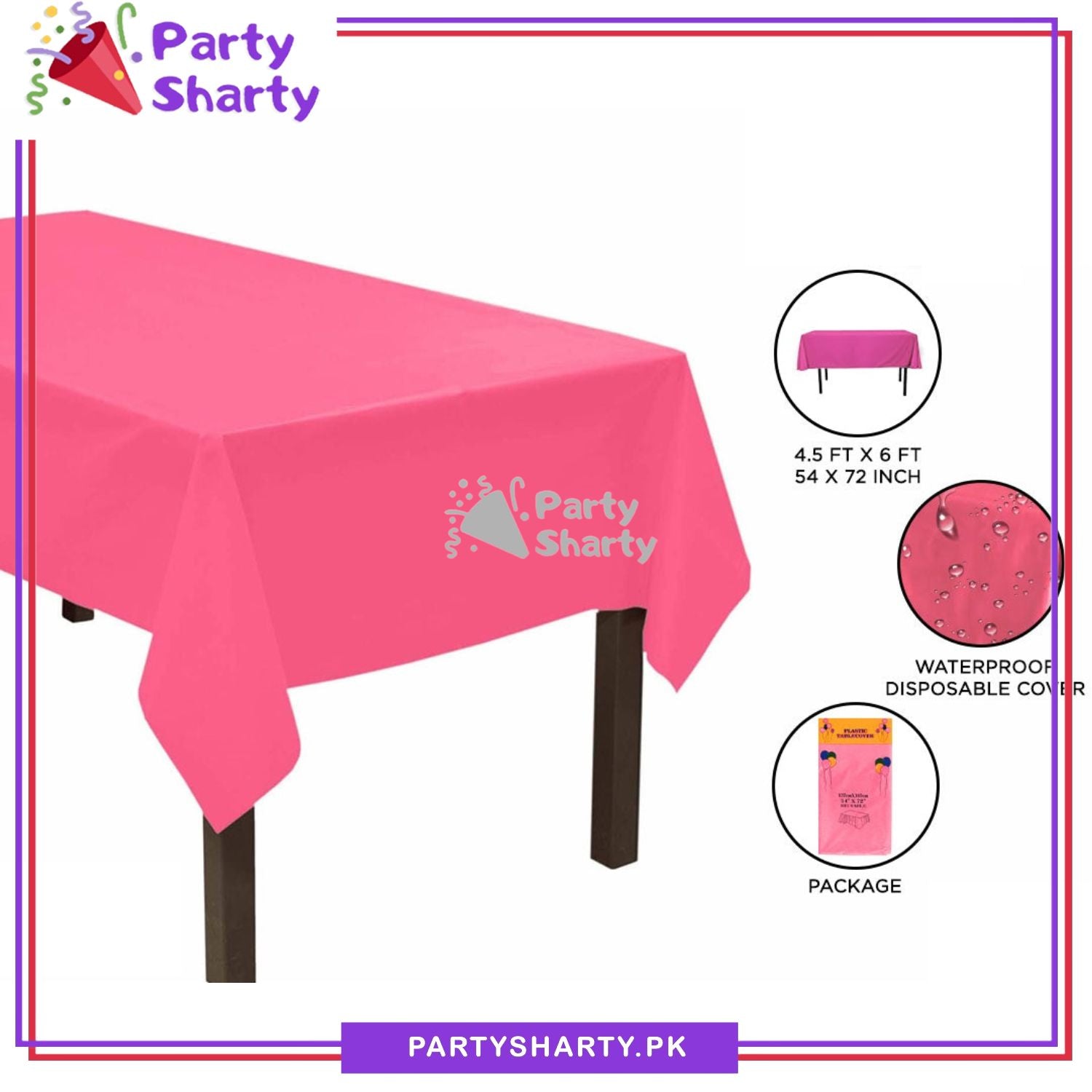 Plain Color Plastic Table Cover (137 x 183 cm) For Party Decoration and Celebration - Image 17
