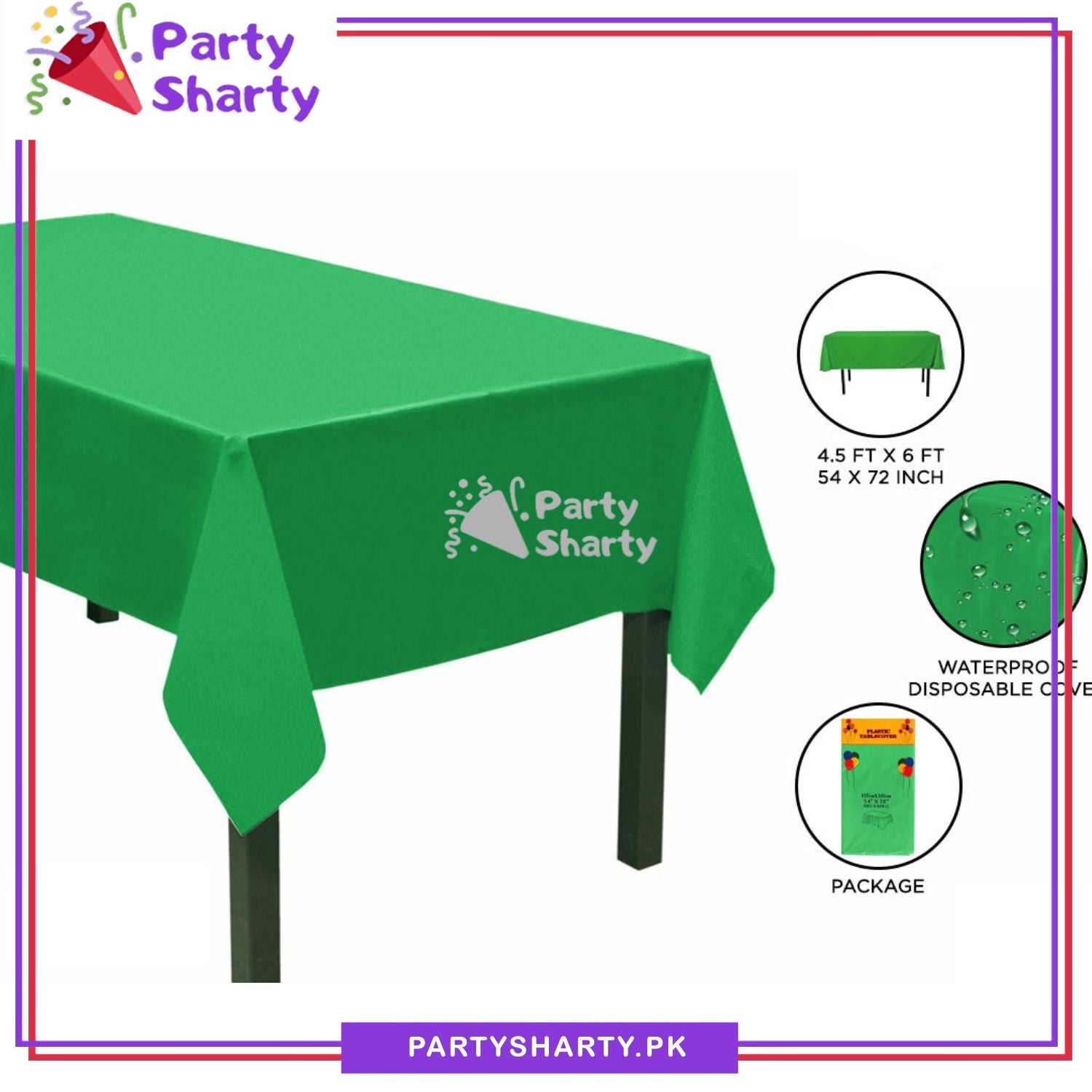Plain Color Plastic Table Cover (137 x 183 cm) For Party Decoration and Celebration - Image 20