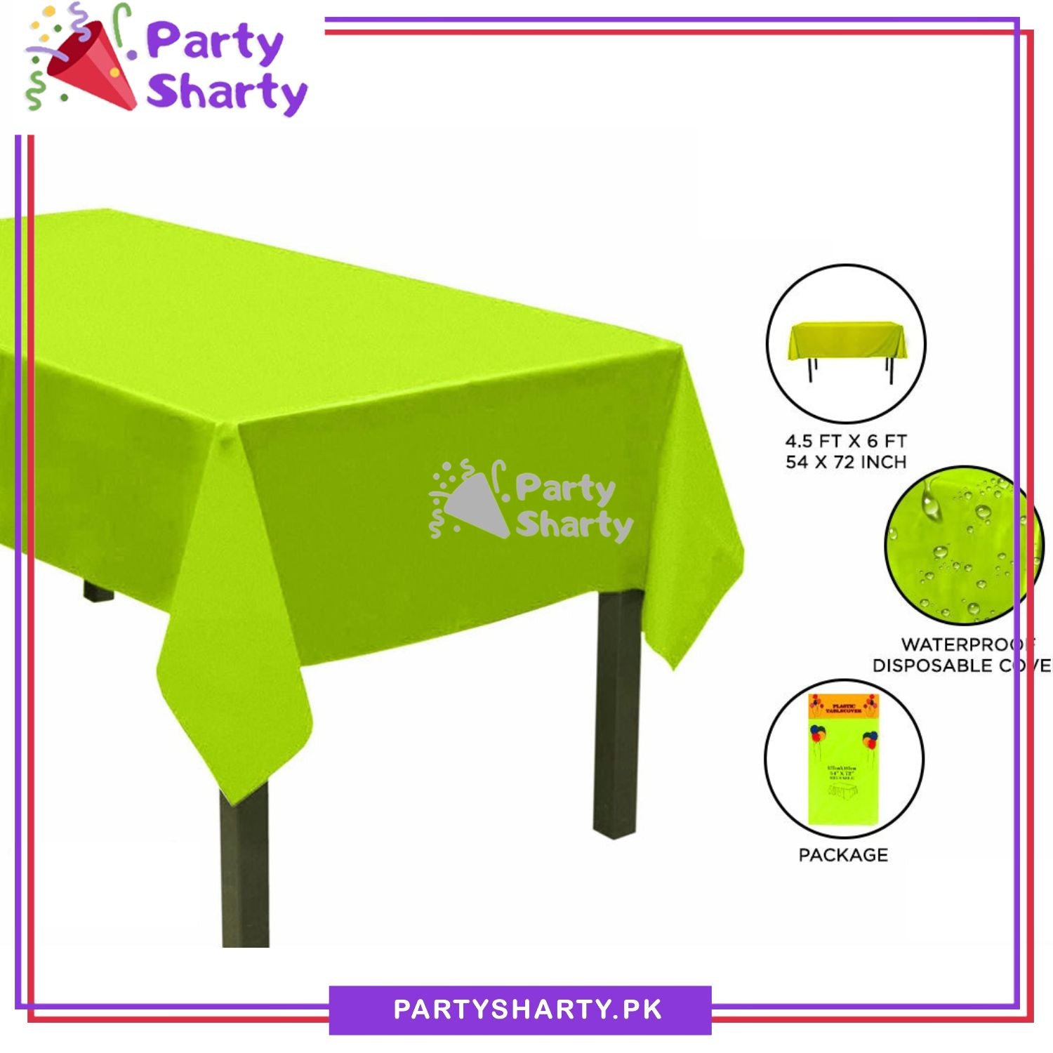 Plain Color Plastic Table Cover (137 x 183 cm) For Party Decoration and Celebration - Image 21