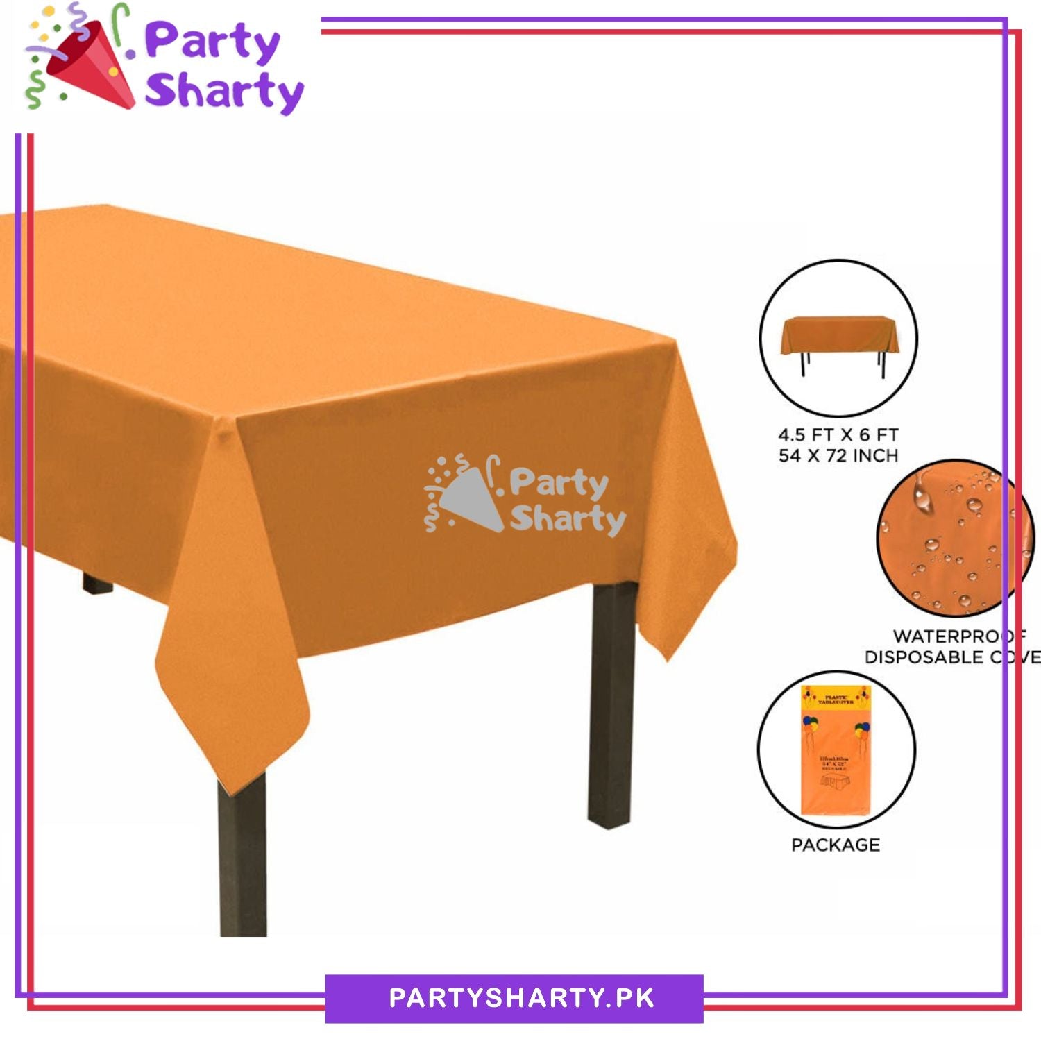 Plain Color Plastic Table Cover (137 x 183 cm) For Party Decoration and Celebration - Image 22